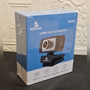 Nexigo 1080p Full HD 30 FPS Webcam ­Clip-on 360° Rotation Built-in Microphone